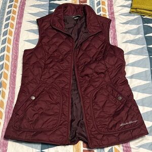 Eddie Bauer Women's Maroon Quilted Vest